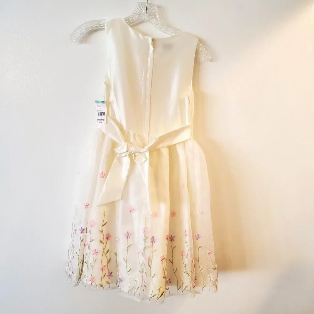 Girls Ivory with Pastel Flowers Formal Dress Special Edition Size 14 NWT Sears